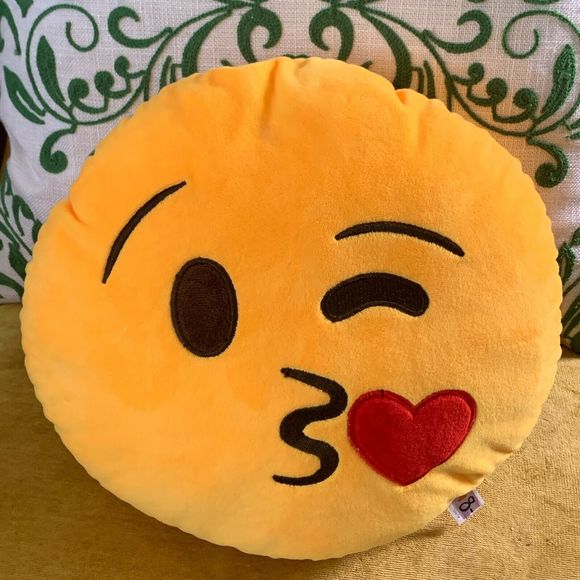 Emoji Emoticon Accents Blowing Kiss Emoji Emoticon Pillow Plush
